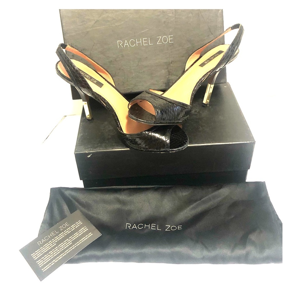 Rachel Zoe Snakeskin Alexis Sling Back Hee…